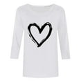 thumbnail image 4 of Vetsdori Ladies 3/4 Sleeve Tops Plus Size Summer Blouses Graphic Gifts for Girlfriend Valentine,Holiday Fashion T-Shirts for Ladies Cute, 4 of 5