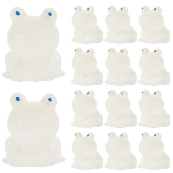 20 Pcs Garden Frogs Outdoor Decor Cute Figurine Tiny Bathroom Accessories White