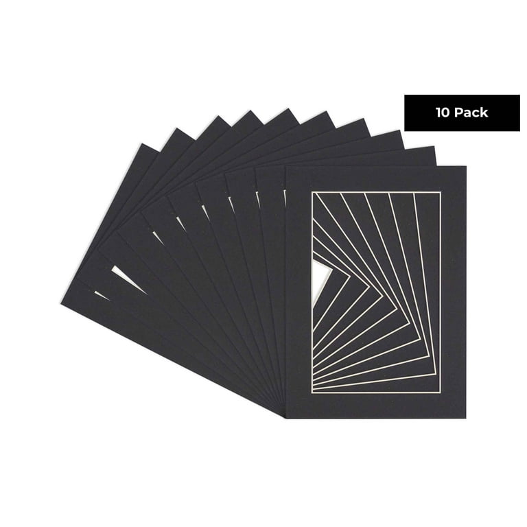 Pack of 100, 8x10 Pre-cut Mat with Whitecore fits 5x7 Picture + Backing +  Bags.
