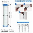 thumbnail image 4 of 12-Pack High-Flow Rain Filter Set for Showers - White Plastic Construction, 8cm Length, Efficient Water Filtration Replacement Cartridges, 4 of 6