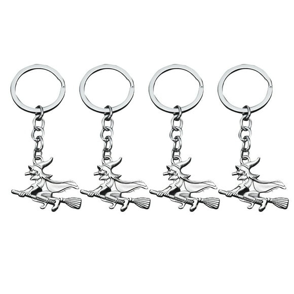 CIMAXIC Porte-clés en Alliage 4 Pcs Porte-Clés Balai de Sorcier Porte-Clés Adorables Porte-Clés en Alliage Supports de Clés Décorations de Sac,1.46"X1.18"X0.04 Pouces