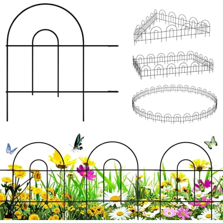 ZENY 35 Pack Decorative Garden Fence Fencing, 50 Ft(L) x 18in(H) Patio Fence Garden Borders for Dog, Rustproof Metal Wire Panel, Outdoor Landscape Panel, Small Animal Barrier