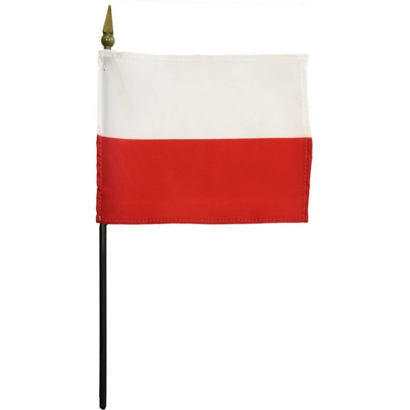 Poland - 4"X6" Stick Flag