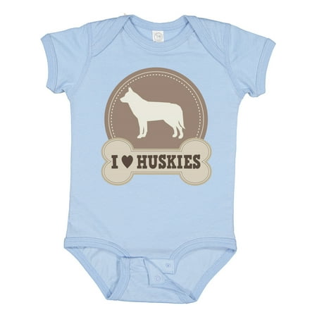 

Inktastic Husky Dog I Love Huskies Gift Baby Boy or Baby Girl Bodysuit