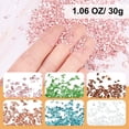 thumbnail image 2 of Uxcell 6Pcs Chips de vidrio triturado de alto brillo, chips de vidrio irregulares de 1.06 oz, transparente, dorado, verde, azul, rosa, marrón, 2 of 7