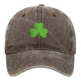 thumbnail image 2 of St. Patrick's Day Baseball Cap, Green Embroidered Four Leaf Clover Vintage Washed Adjustable Hat for Men and Women, Funny Shamrock Sun Protection Cap, 2 of 5