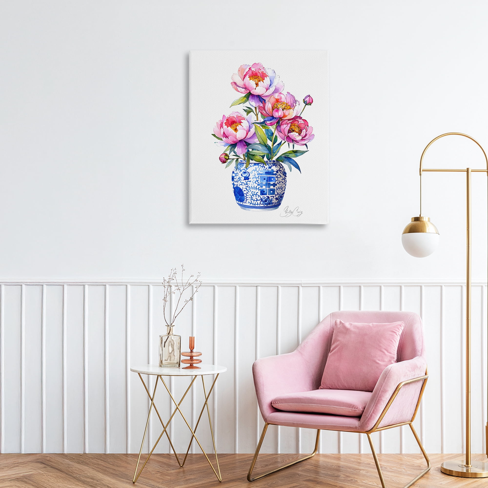 Stupell Industries Blue Dynasty Blooms Canvas Wall Art, design by Shelly Craig