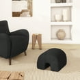 thumbnail image 6 of Bridge 16" Arched Upholstered Footstool Ottoman Ebony Black Boucle, 6 of 8