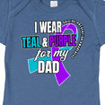 thumbnail image 4 of Inktastic Suicide Prevention I Wear Teal and Purple for My Dad Boys or Girls Baby Bodysuit, 4 of 5