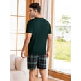 thumbnail image 2 of Men Solid Tee & Plaid Print Shorts PJ Set, 2 of 4