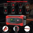 thumbnail image 7 of Car Battery Charger, 10Amp 12V 24V Automatic Smart Charger, Battery Maintainer Trickle Charger and Battery Desulfator W/ Temperature Compensation for Car Truck Motorcycle Lawn Mower Lead Acid Battery, 7 of 7