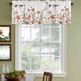 thumbnail image 3 of Fall Bird Flower Curtain Valances for Windows, Kitchen Valance Window Treatments Panel 2 Pack, Thanksgiving Autumn Leaves Daisy Rod Pocket Short Curtains for Bathroom Bedroom 42 x 12 Inch, 3 of 8