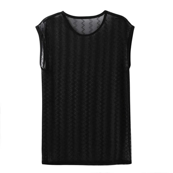 Cathalem Men's Sleeveless Workout Swim Shirt Quick Dry Workout Swim Beach Shirts Sleeveless Shirts for Bodybuilding Gym Fitness Training,Black M