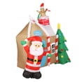 thumbnail image 2 of Inflatable Santa House Tree, Quick Inflation Inflatable Christmas Tree House Polyester LED Lights  For Office US Plug 100-240V, 2 of 8