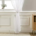 thumbnail image 2 of Mistaha 2pc Curtain Modern Simple Solid Color Window Screen Filter Cotton Lace Two Pieces For Study Children's Room Bedroom Living Room Balcony Wear Rod, 2 of 8