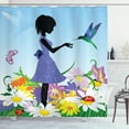 thumbnail image 1 of Ambesonne Flower Shower Curtain, Lawn Blossomed Flowers, 69"Wx84"L, Multicolor, 1 of 3