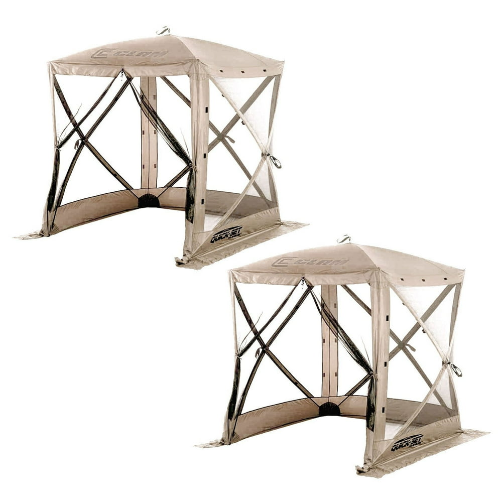 Clam QuickSet Traveler Portable Outdoor Screened Canopy Shelter, Tan