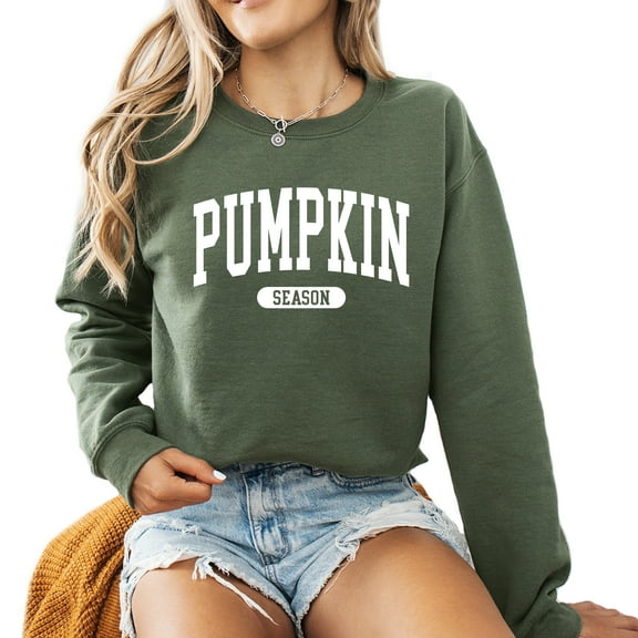 Pumpkin Season Crew Neck Sweatshirt Women Casual Fall Thanksgiving Long Sleeve Graphic Shirts Pullover Tops