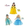 Emily Rose 18 Inch Doll Princess Dress Value 3 Pack! | 18" Princess Doll Outfits | Cinderella, Belle and Jasmine | Fits American Girl Dolls