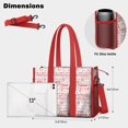thumbnail image 5 of Teacher Tote Bag,Red Baseball Terms Pattern Teacher Utility Tote Bag,Large Work Tote Bags for Women with Multiple Pockets,Top Zipper Closure,13.8x10.6x6.7 Inch, 5 of 5