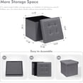 thumbnail image 3 of Storage Ottoman Cube Foldable Footrest, Chest & Seat for Living Room, Nursery, Bedroom 12.6 Inch Cube (Linen Grey), 3 of 5