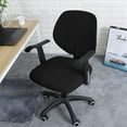thumbnail image 2 of LAICAIW Housse de Chaise de Bureau Noire Résistante à l'Eau Extensible Jacquard Élastique Housses 2 Pcs pour Chaise d'Ordinateur de Bureau Housse Extensible, 2 of 7