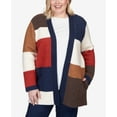 thumbnail image 4 of Alfred Dunner Womens Plus-Size Autumn Colorblock Cardigan, 4 of 6