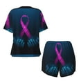 thumbnail image 5 of Xecao Two Human Hands are Holds Pink Ribbon Awareness print Swimsuit for women, Summer-ready, sporty style.Quick-dry fabric. Many sizes & colors., 5 of 9