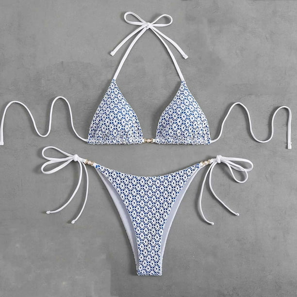 Traje de baño para mujer, moda, cómodo, estampado, bikini, traje de baño de color liso para mujer, conjuntos de bikinis, trajes de baño para mujer