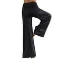 thumbnail image 4 of Qarigey Pantalones Pantalones de yoga de cintura alta Pantalones de mujer de pierna ancha Pantalones deportivos Ropa alta Prendas para la parte inferior del cuerpo Negro SG, 4 of 6