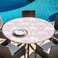 thumbnail image 6 of Pink Palm Tree Summer Round Tablecloth 45-54 Inch Round Fitted Table Cloth with Elastic Edge, Beach Tropical Botanical Coastal Waterproof Table Cover Protector for Outdoor Picnic Party Dining, 6 of 9