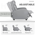 thumbnail image 4 of Wubio Recliner Chair, Recliner Sofa for Adults, Recliners Home Theater Seating with Lumbar Support, Reclining Sofa Chair for Living Room (Leather, Grey), 4 of 10