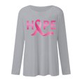 thumbnail image 3 of MKLEKYY Hauts Ajustés pour Femmes T-Shirt à Manches Longues Imprimé Mois de la Prévention du Cancer Col Rond Décontracté pour Femmes, 3 of 3