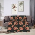 thumbnail image 6 of DouZhe Ultra-Soft Micro Fleece Lightweight Flannel Bed Blanket, Cute Pumpkin Happy Halloween Print Cozy Warm Throw Blankets, 60"x50", 6 of 7