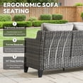 thumbnail image 4 of Giantfurnni Outdoor Wicker 3-Seat Patio Sofa, Rattan Deep Seating Couch with Beige Cushion, 4 of 8