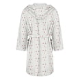 thumbnail image 5 of Women's Fleece Plush Robe Long Warm Plush Bathrobe Loungewear Jacket Printed Comfort Robe, 5 of 5