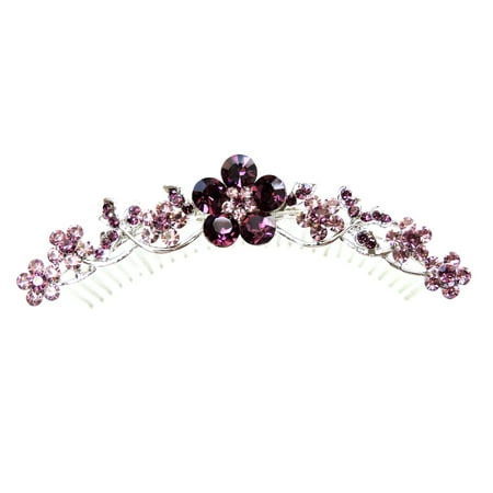 Gorgeous Crystal Floral Hair Comb Bridesmaid Wedding Party Prom -