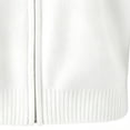 thumbnail image 5 of Women’s Solid Color Collared Zip up Sweater Cardigan Long Sleeve Full Zipper Knit Jacket for Fall Winter Daily Wear S-3XL White, 5 of 5