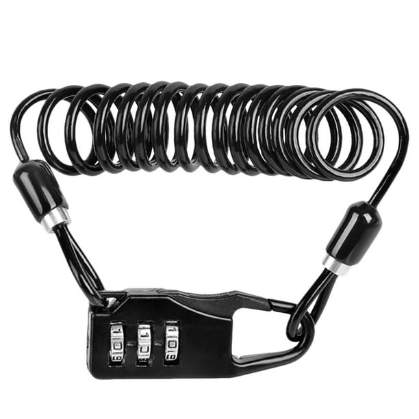 Candado de combinación con código para bicicleta, 1 unidad, con cable de seguridad y contraseña digital de 3 dígitos.
