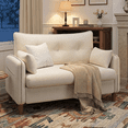 thumbnail image 6 of Gacale 50" Loveseat Sofa with Tufted Design, Modern Small Couch for Small Spaces, Compact 2-Seat Fabric Loveseat for Bedroom & Apartment, Beige, 6 of 7