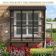 Haverchair Cat Catio, Cat Window Perch for Large Indoor Cats, Window Box Enclosure with 4 Jump Platforms, Wooden Window Hammock for Multi Kittens, All-Weather Use Outdoor Small Pet Perch House