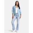 thumbnail image 2 of Time and Tru Women's High Rise Flare Jeans, 32" Inseam, Sizes 2-22, 2 of 5