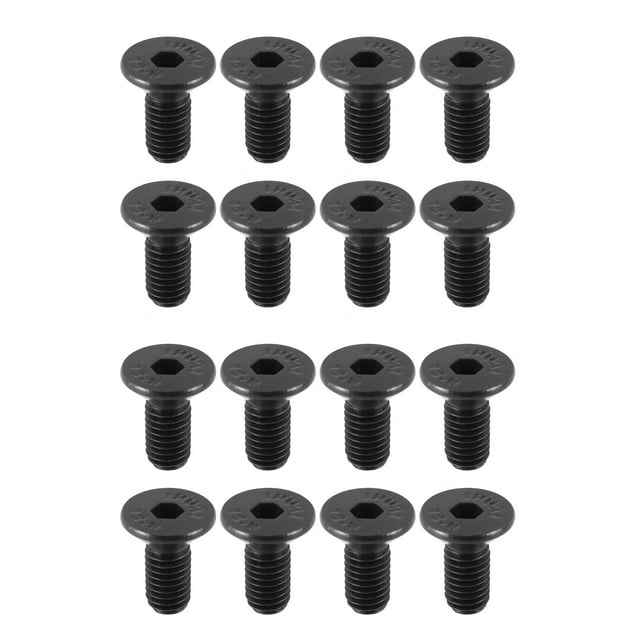 16Pcs Bike Lock Shoe Cleat Mounting Screw for SPD Self-Locking Pedal Lock Steel Black