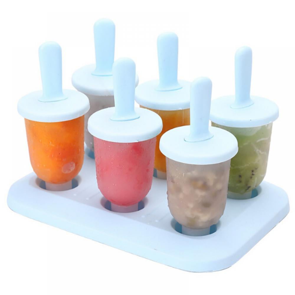 6 Freezer Ice Pop Maker Mold Popsicle Dessert Ice Cream Frozen Pops Cake Treats 
