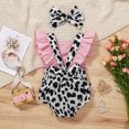 thumbnail image 2 of FYMNSI Newborn Baby Girls Sleeveless Bowknot Romper Jumpsuit One-piece Bodysuit with Headband Infant Holiday Party Clothes Playsuits 12-18 Months, 2 of 9