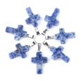 thumbnail image 3 of MATROOY Natural Quartz Crystal Cross Pendant Crucifix Shape Stone Jewelry making-Blue Spot-10PCS, 3 of 5