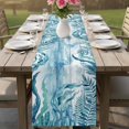 thumbnail image 4 of Turquoise Jellyfish Coastal Table Runner 90 Inches, Summer Ocean Seaweed Wooden Bed Runner Dresser Scarves Tabletop for Indoor Outdoor Parties/Ceremony/Banquet, 13" x 90", 4 of 9