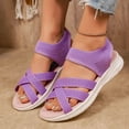thumbnail image 6 of Dakaela Womens Orthopedic Walking Sandals Comfortable Arch Support Slip on Open Toe Sport Sandal for Plantar Fasciitis Summer Beach Casual Purple Size 9.5, 6 of 9
