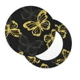 thumbnail image 2 of Balery Golden Glitter Butterflies Velvet Round Bar Chair Cushion Cover Adjustable, Protects From Scratches And Stains, Soft & Washable Ideal For Wooden And Metal Stools - 13 Inch, 2 of 7