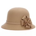 thumbnail image 7 of CYSFASHION Fedora Hats for Women Tea Party Dresses 1920s Flower Cloche Hat Elegant Short Brim Women's Hats & Caps Khaki, 7 of 7